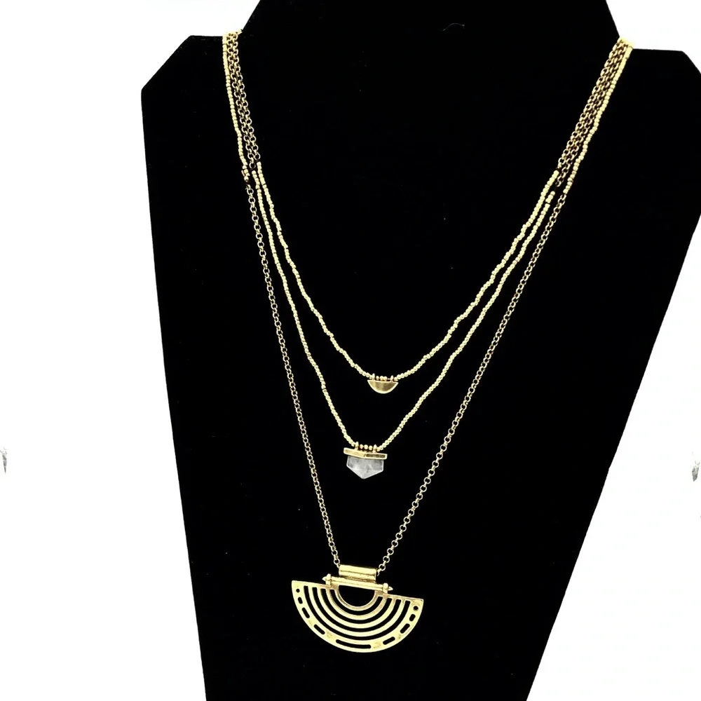 NWT LUCKY $39 Antique Gold w/semi precious accents